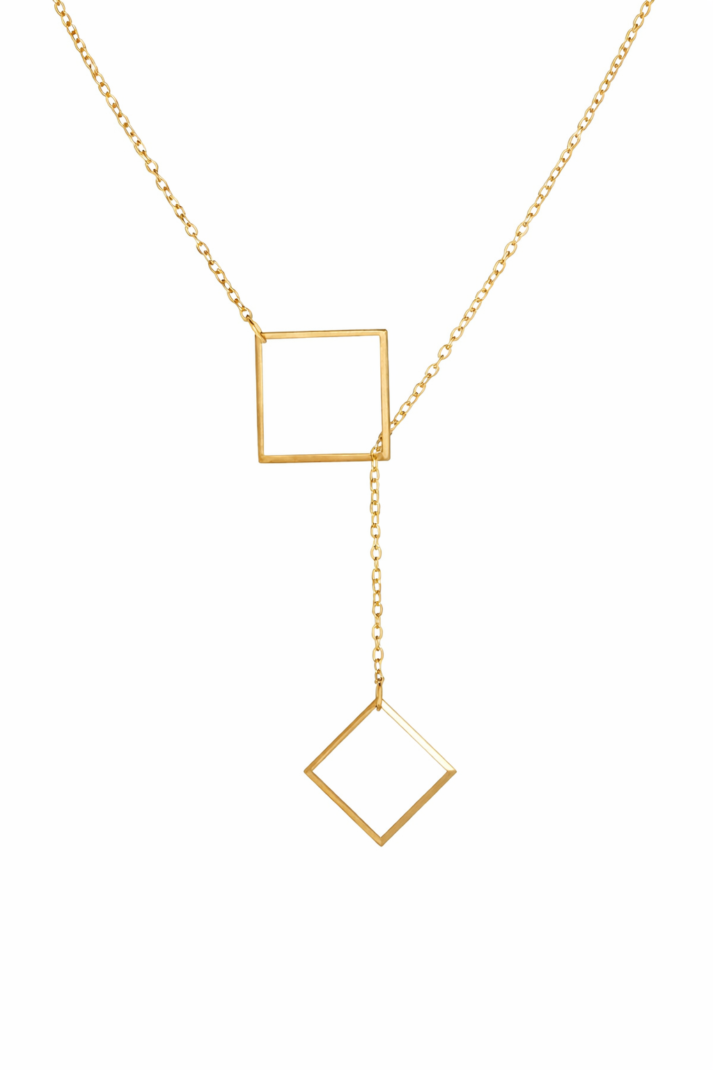 Geometric Lariat Gold Necklace for women