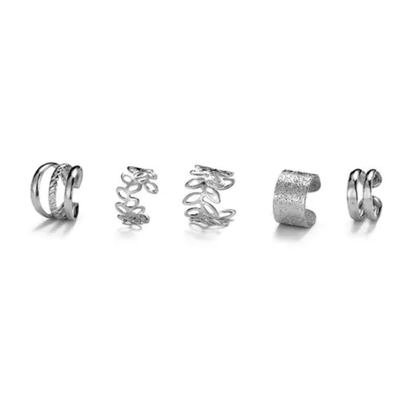 Gold & Silver Ear Cuff Set – Stylish Non-Piercing Ear Wrap