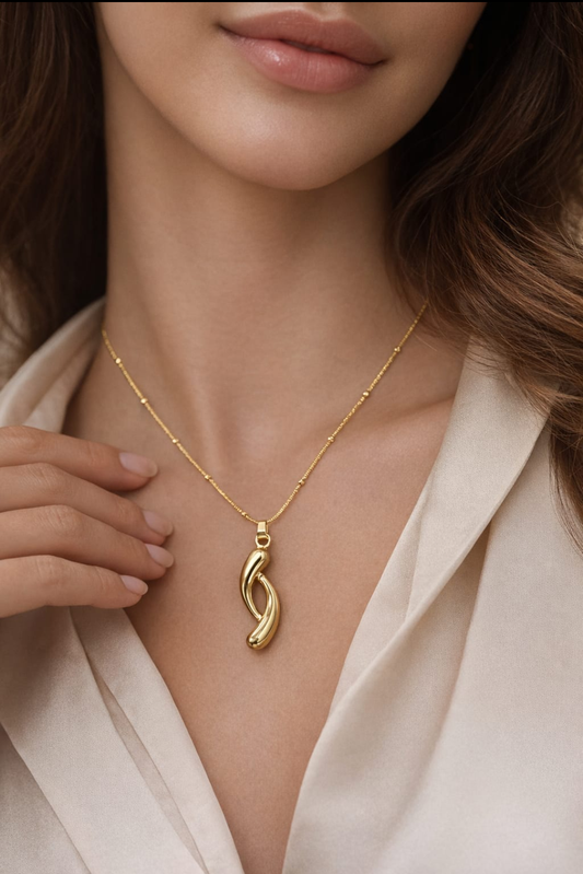 Gold Twisted Infinity Pendant Necklace