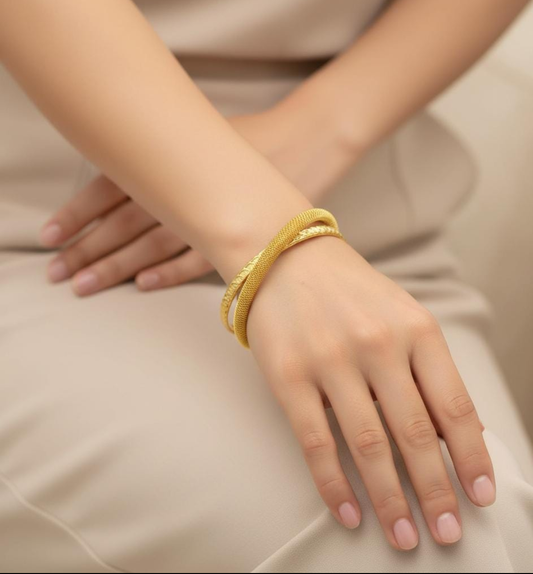 SET OF 2 Luxe Mesh Cuff Bracelet