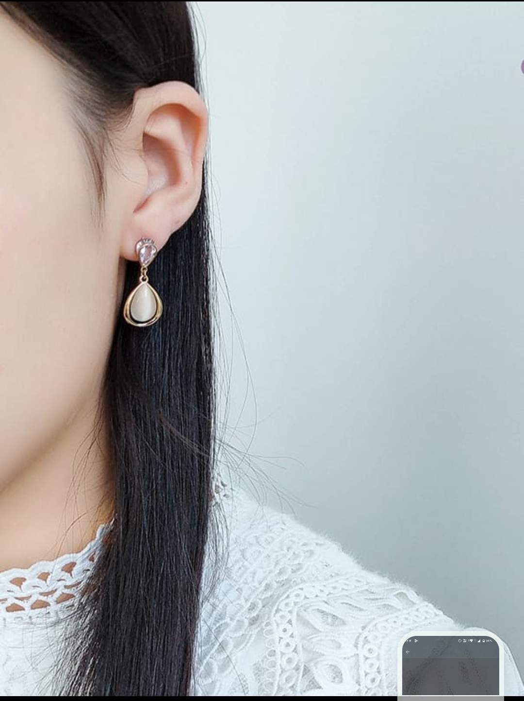 Elegant Teardrop Crystal & Opal Drop Earrings