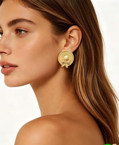 Vintage-Inspired Gold Coin Bow Earrings