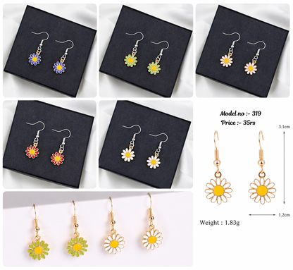 Daisy Enamel Drop Earrings