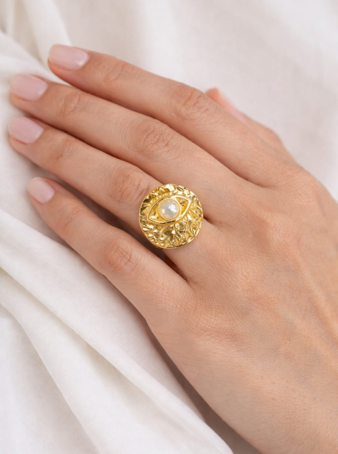 Golden Eye Talisman Statement Ring