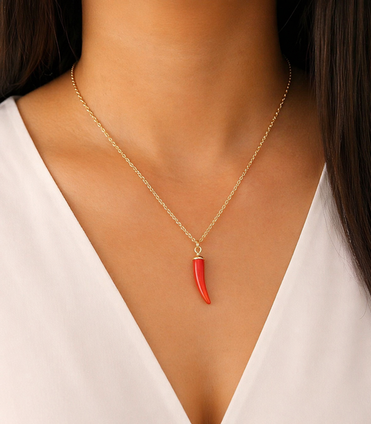 Minimalist Chili Pepper Pendant Necklace