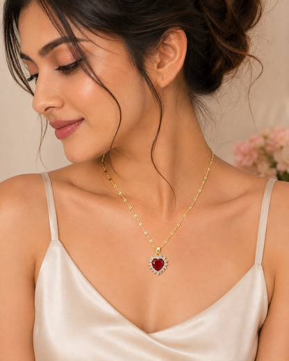 Red Heart Pendant Necklace