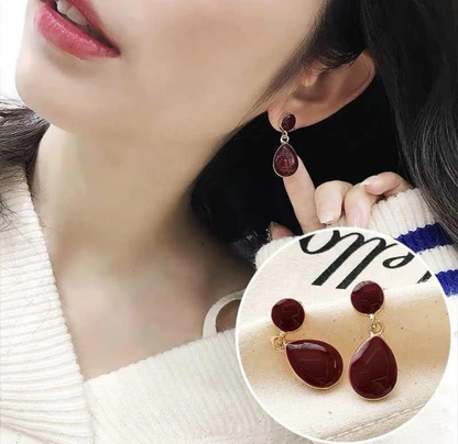 Classic Teardrop Gem Statement Earrings