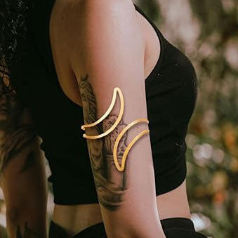 Gold Sculptural Arm Cuff – Modern Minimalist Statement