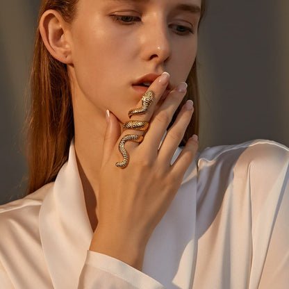 Snake Wrap Finger Ring | Korean Style Statement Ring