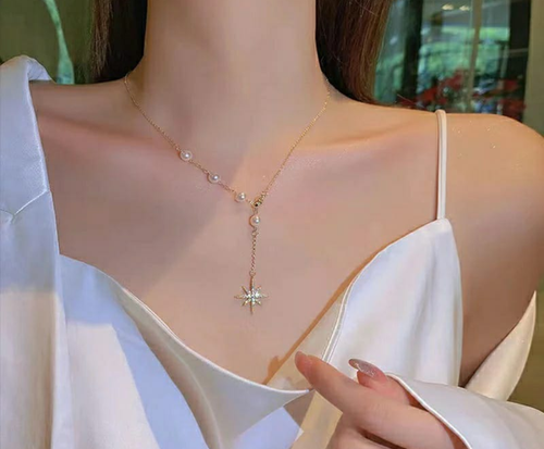 Celestial Pearl Drop Necklace
