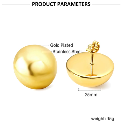 Classic Gold Dome Stud Earrings