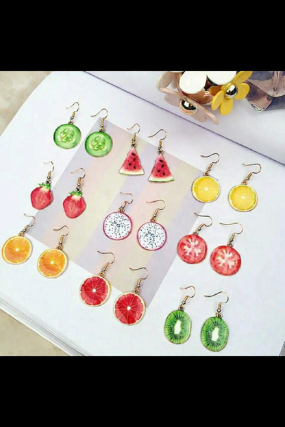 Cute Fruit Slice Dangle Earrings