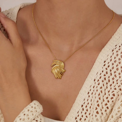 Gold-Tone Feather Pendant Necklace