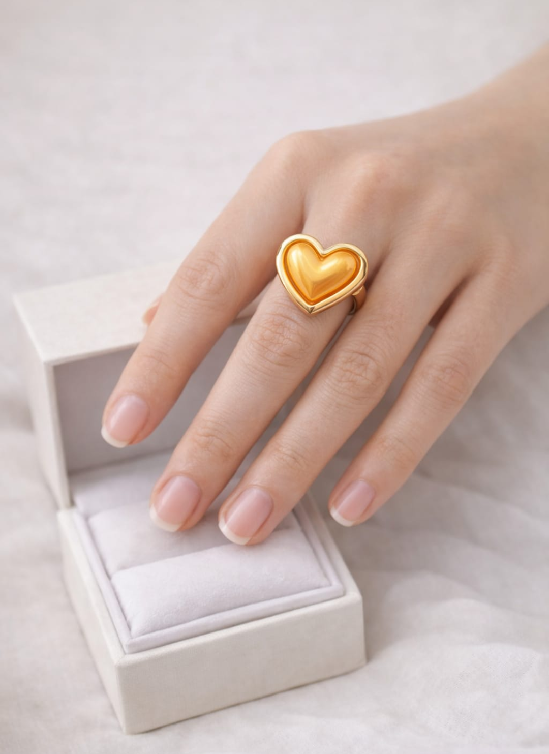 Classic Heart Enamel Statement Ring