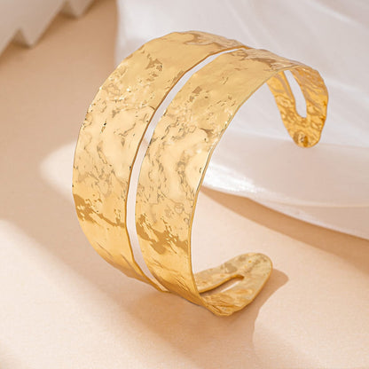 Gold-Tone Hammered Cuff Bracelet