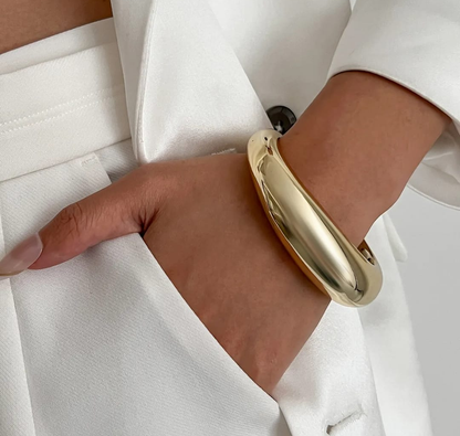 Sculpted Gold Statement Cuff Bracelet