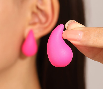 Matte Teardrop Stud Earrings – Minimal Pop Statement