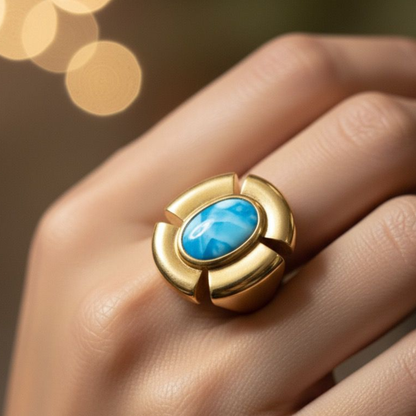 Azure Halo Statement Ring