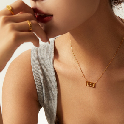 Angel Number 11:11 Crystal Bar Necklace