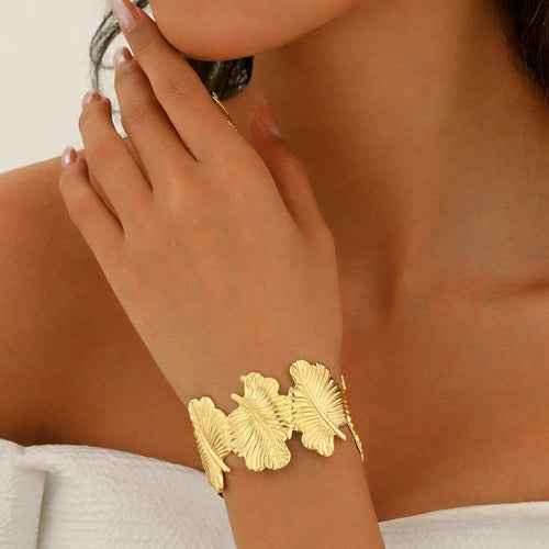 Gold Butterfly Cuff Bracelet – Elegant Butterfly Statement Bangle