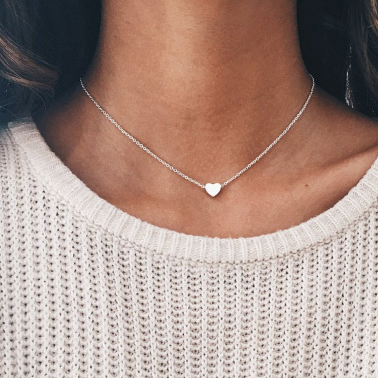 Minimal Heart Pendant Necklace for Women