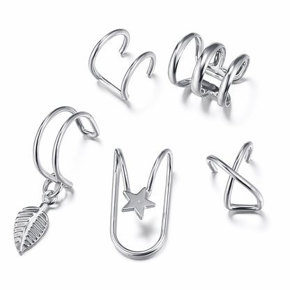 Minimal Gold Ear Cuff Set (No Piercing)
