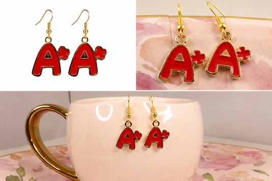 A+ Letter Drop Earrings