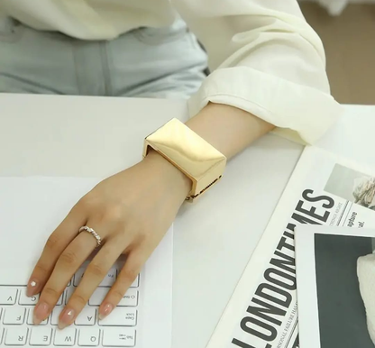 Minimalist Sculptural Gold Cuff Bracelet