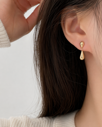 Minimalist Teardrop Stud Drop Earrings