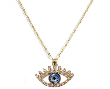 Radiant Crystal Evil Eye Pendant Necklace