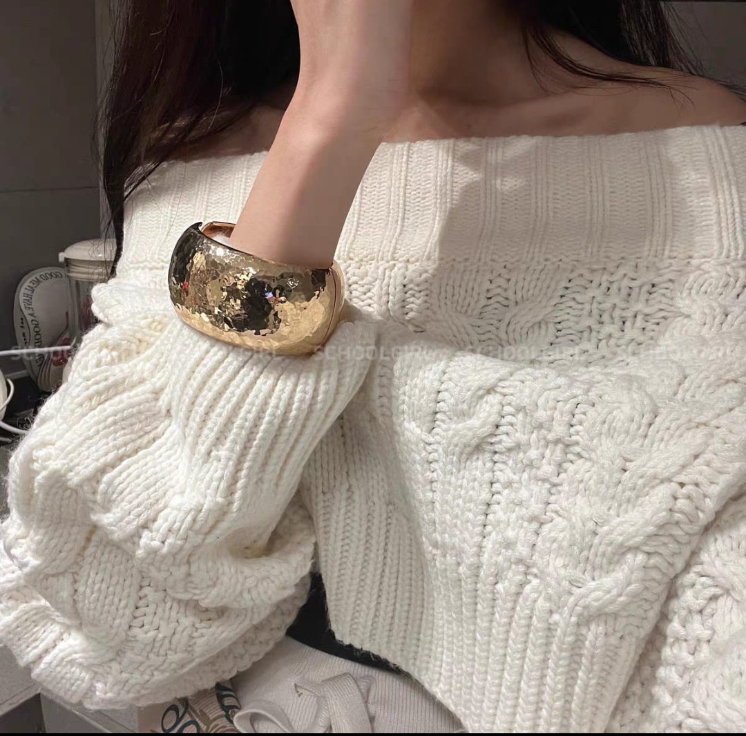 Hammered Gold Cuff Bracelet