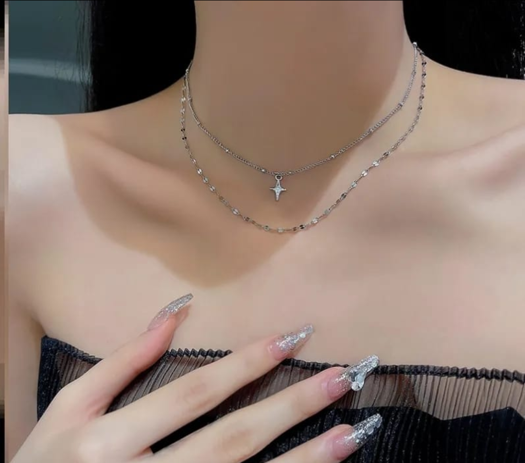 Celestial Layered Star Choker Necklace