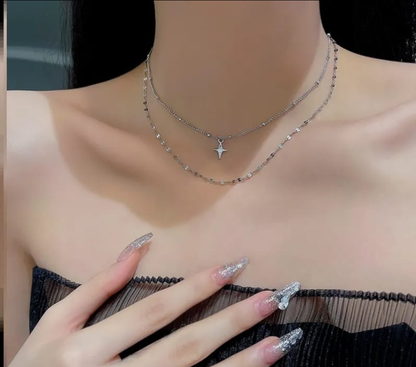 Celestial Layered Star Choker Necklace