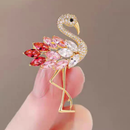 Blush Crystal Flamingo Brooche