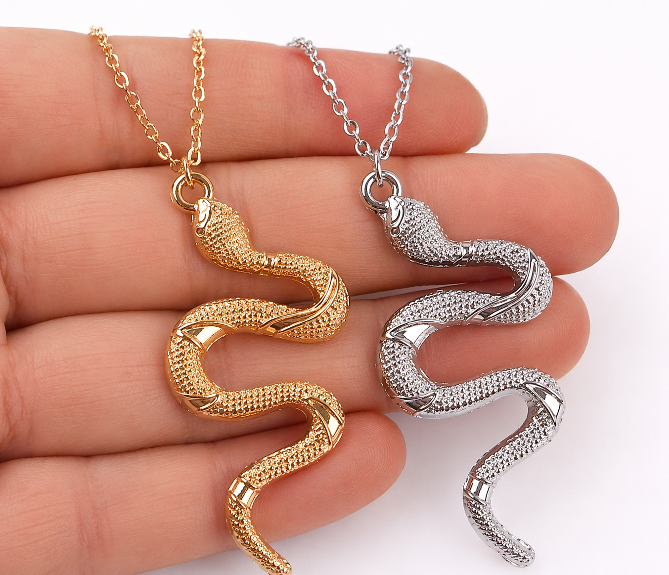Sleek Snake Pendant Necklace