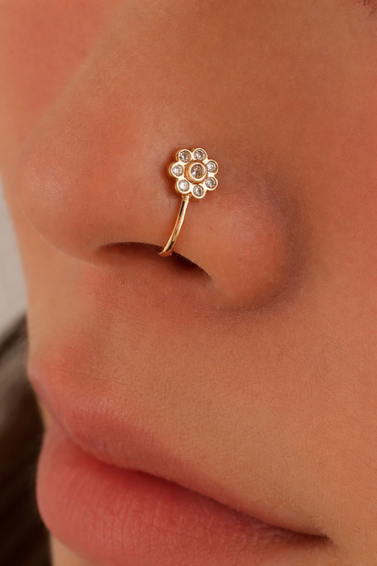 Floral nose pin