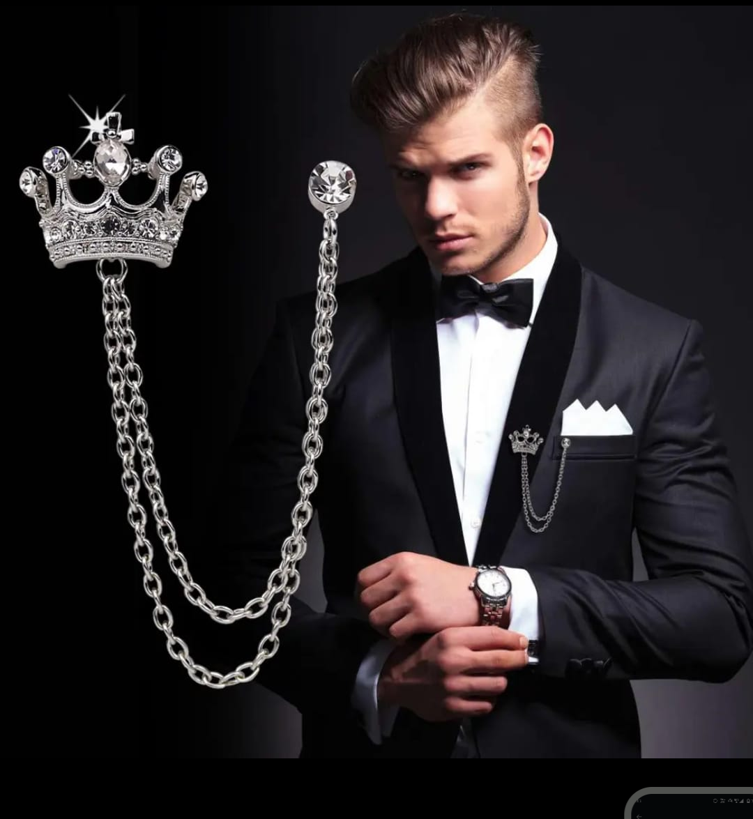 Royal Crown Chain Brooch
