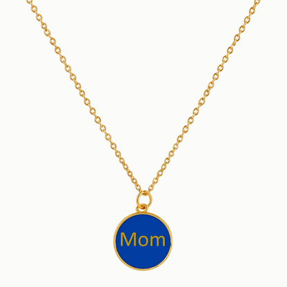 Elegant “Mom” Engraved Pendant Necklace