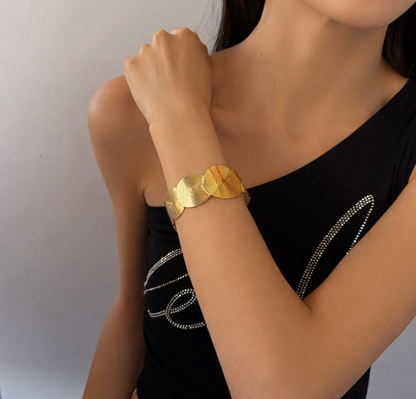 Concentric Disc Gold Statement Cuff