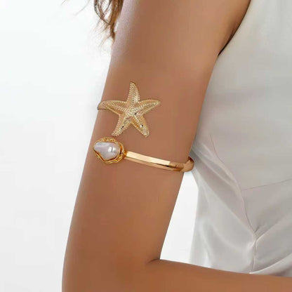 Gold Starfish Arm Cuff – Ocean-Inspired Elegance