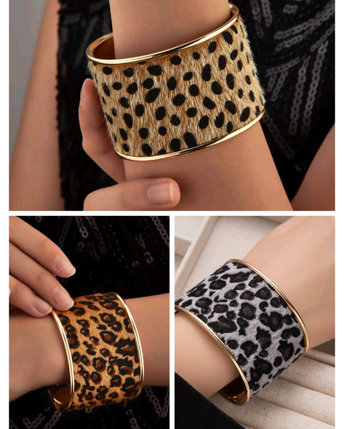 🐆 Leopard Print Statement Cuff Bracelet