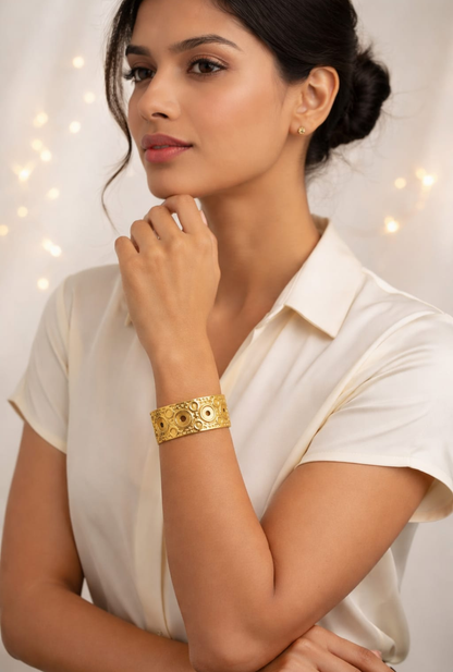 Textured Statement Gold Cuff Bracelet