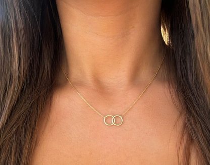 Minimalist Double Circle Pendant Necklace