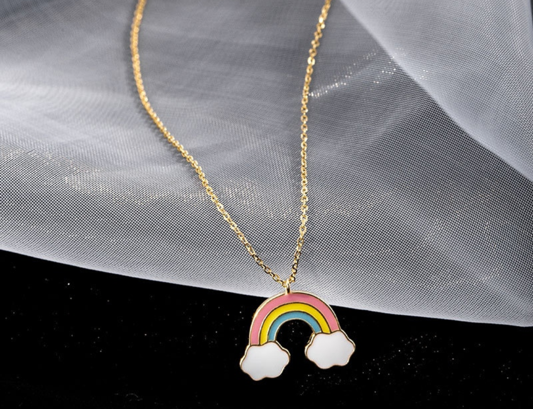 Colorful Rainbow Charm Pendant Necklace