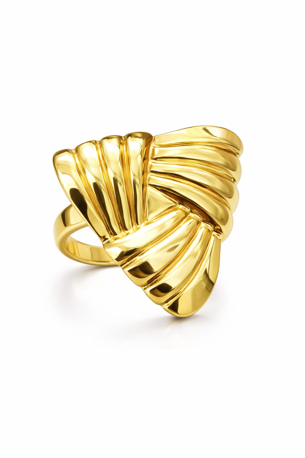 Gold Shell Statement Ring – Textured Ocean-Inspired Ring for Women