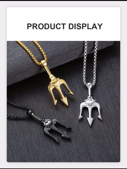 Titan Trident Pendant Necklace