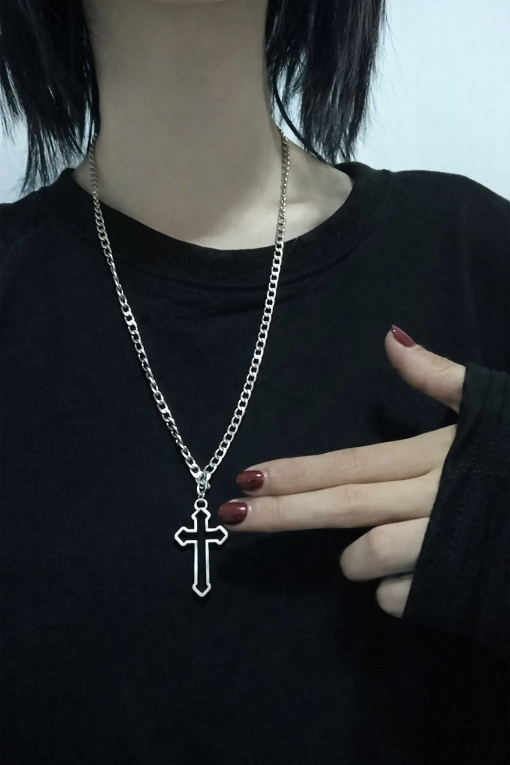Classic Cross Pendant Chain Necklace