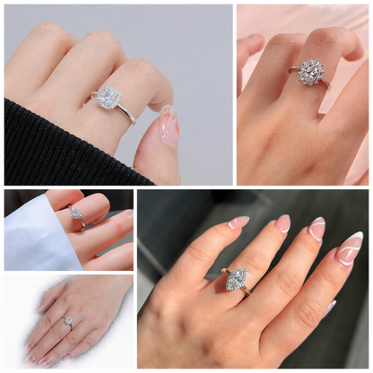 Luxury Crystal Statement Ring Set (5 Pieces)