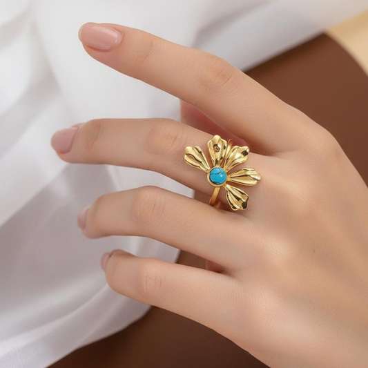 Azure Bloom Statement Ring
