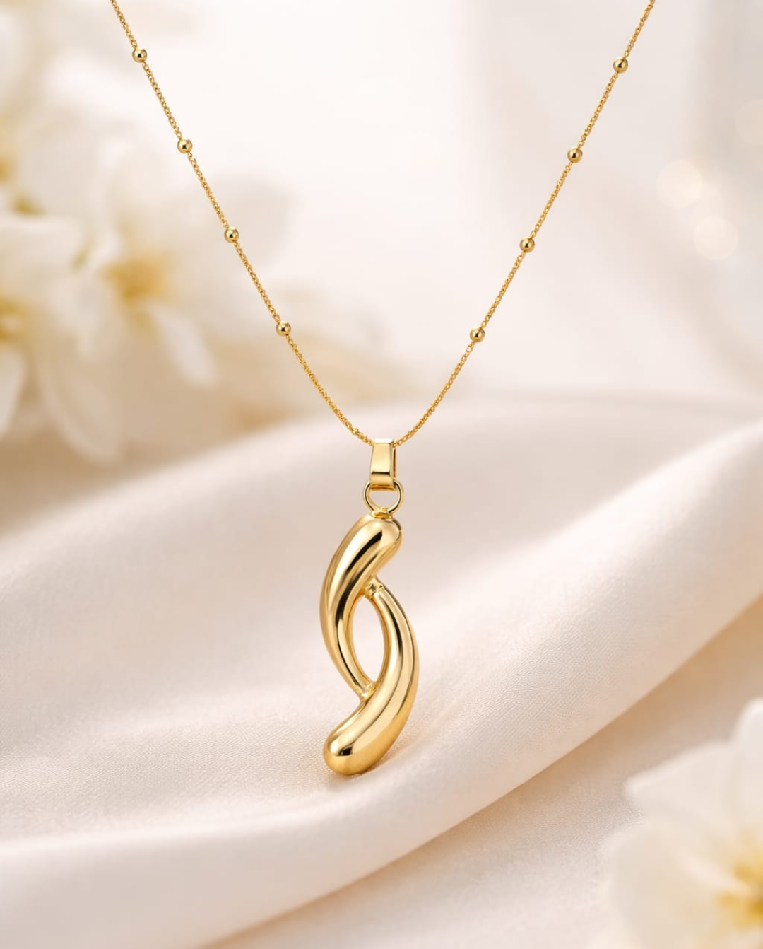 Gold Twisted Infinity Pendant Necklace
